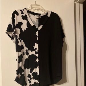 Public Desire Black and White Graphic Asymmetrical Tee